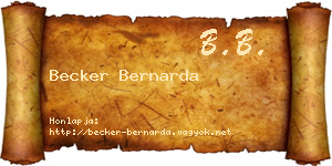 Becker Bernarda névjegykártya